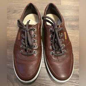 Ecco Soft City Leather sneakers size 8.5 / 39 Brown uppers, white bottoms great!